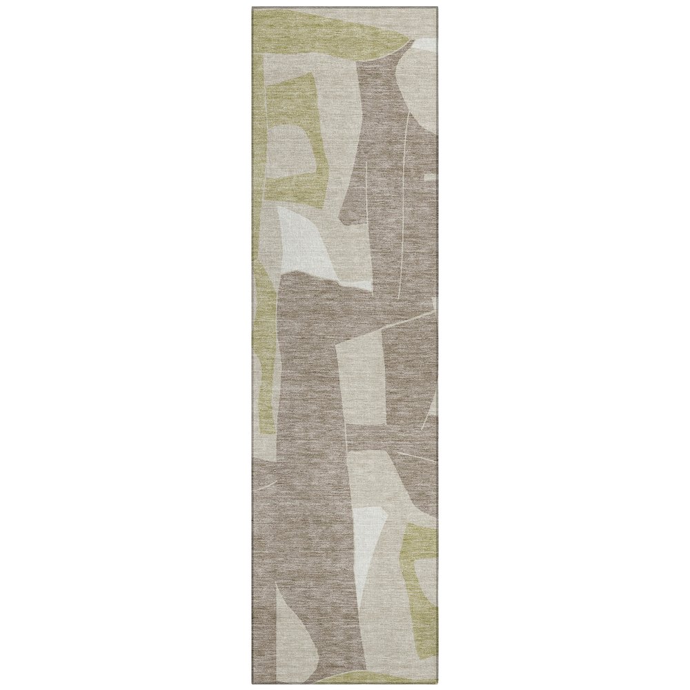 Machine Washable Indoor/Outdoor Chantille ACN2605 Brown 2'3" x 7'6" Runner Rug. Picture 1