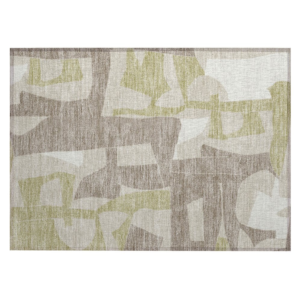 Machine Washable Indoor/Outdoor Chantille ACN2605 Brown 1'8" x 2'6" Rug. Picture 1