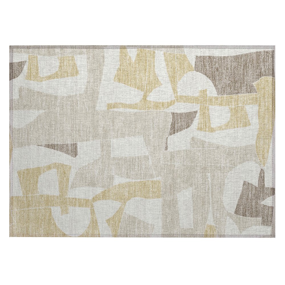 Machine Washable Indoor/Outdoor Chantille ACN2605 Ivory 1'8" x 2'6" Rug. Picture 1