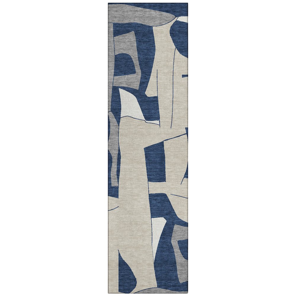 Machine Washable Indoor/Outdoor Chantille ACN2605 Blue 2'3" x 7'6" Runner Rug. Picture 1