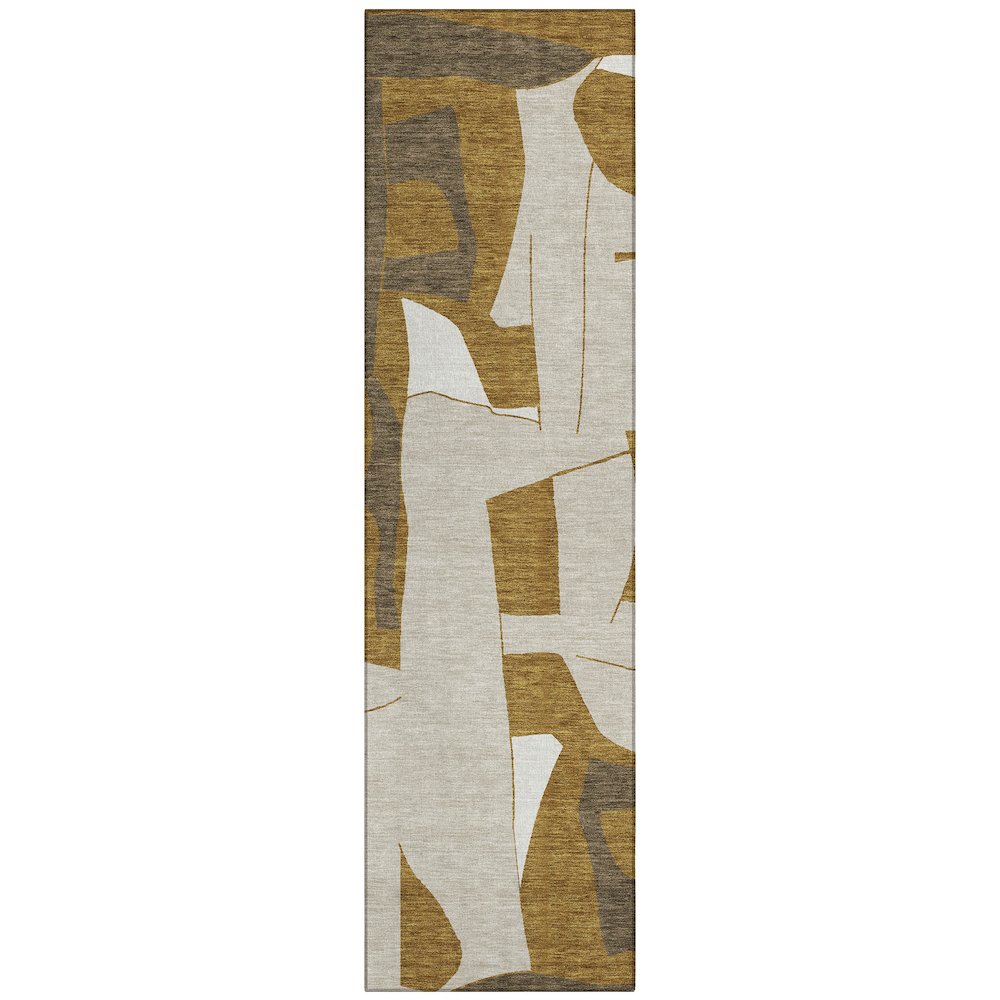 Machine Washable Indoor/Outdoor Chantille ACN2605 Gold 2'3" x 7'6" Runner Rug. Picture 1