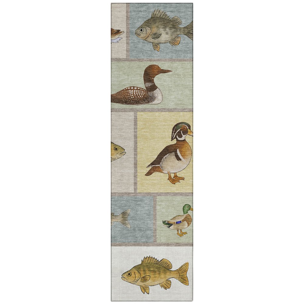 Machine Washable Indoor/Outdoor Chantille ACN2606 Ivory 2'3" x 7'6" Runner Rug. Picture 1