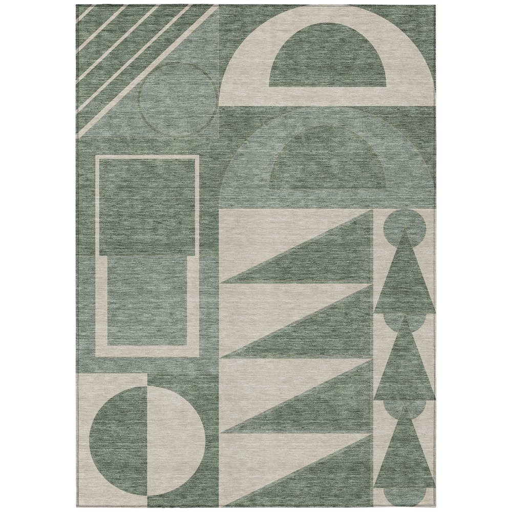 Machine Washable Indoor/Outdoor Chantille ACN2607 Green 2'6" x 3'10" Rug. Picture 1