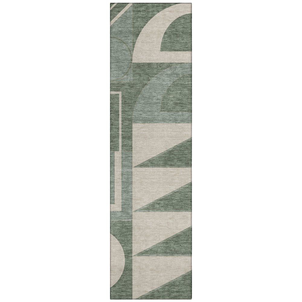 Machine Washable Indoor/Outdoor Chantille ACN2607 Green 2'3" x 7'6" Runner Rug. Picture 1