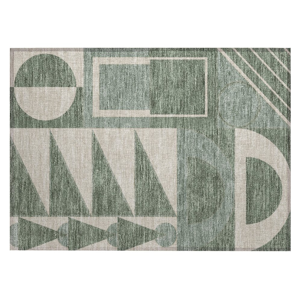 Machine Washable Indoor/Outdoor Chantille ACN2607 Green 1'8" x 2'6" Rug. Picture 1