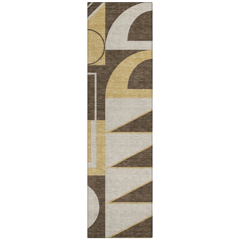 Machine Washable Indoor/Outdoor Chantille ACN2607 Brown 2'3" x 7'6" Runner Rug. Picture 1