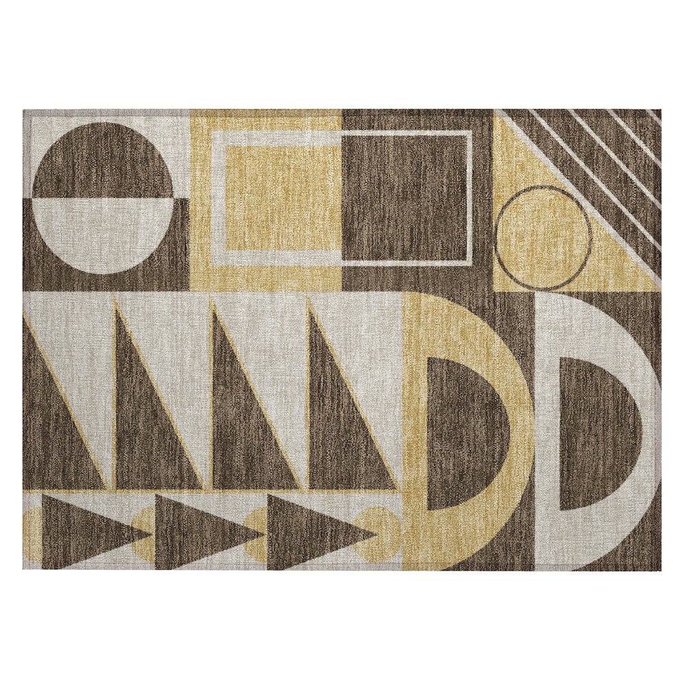 Machine Washable Indoor/Outdoor Chantille ACN2607 Brown 1'8" x 2'6" Rug. Picture 1