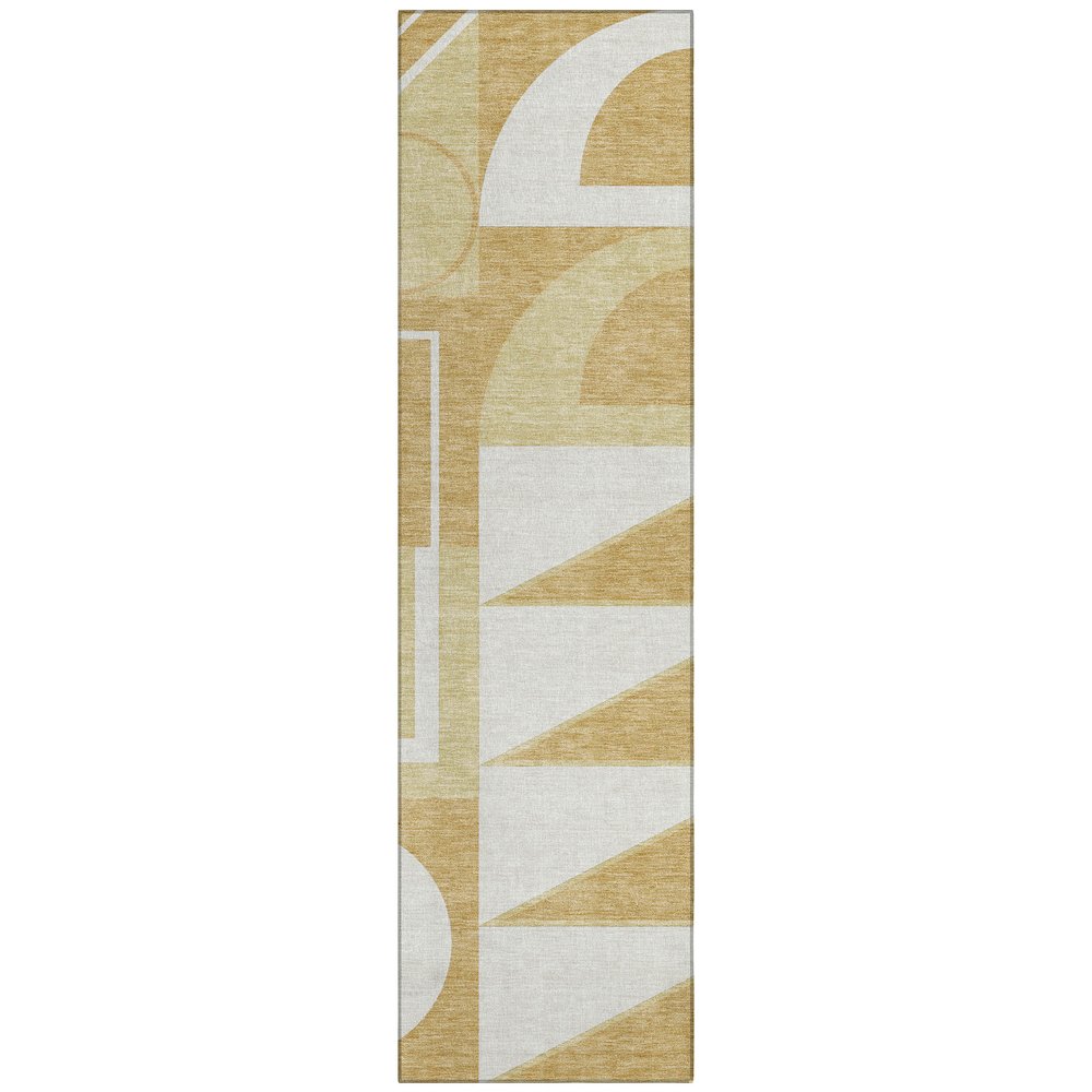 Machine Washable Indoor/Outdoor Chantille ACN2607 Gold 2'3" x 7'6" Runner Rug. Picture 1