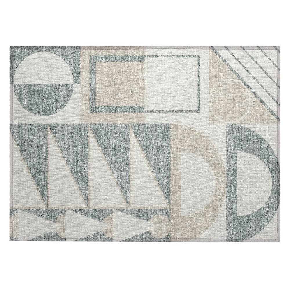 Machine Washable Indoor/Outdoor Chantille ACN2607 Ivory 1'8" x 2'6" Rug. Picture 1
