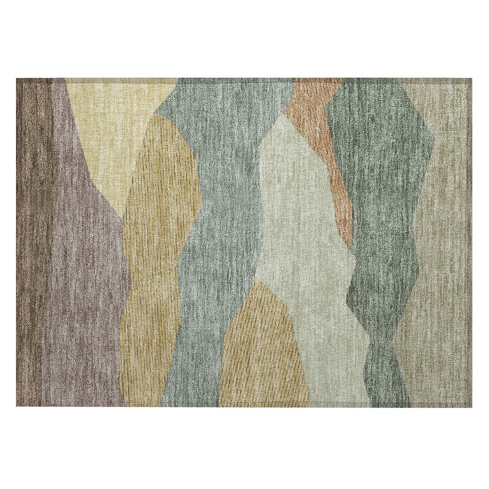 Machine Washable Indoor/Outdoor Chantille ACN2608 Green 1'8" x 2'6" Rug. Picture 1