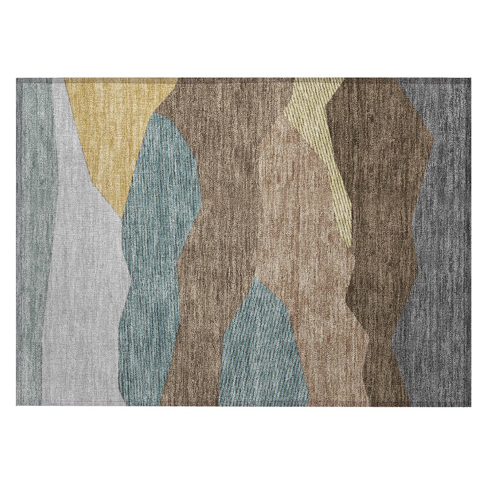 Machine Washable Indoor/Outdoor Chantille ACN2608 Brown 1'8" x 2'6" Rug. Picture 1