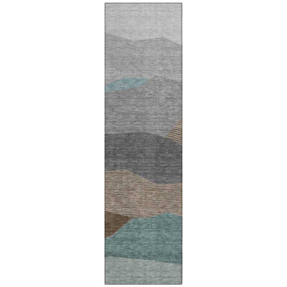 Machine Washable Indoor/Outdoor Chantille ACN2608 Gray 2'3" x 7'6" Runner Rug. Picture 1
