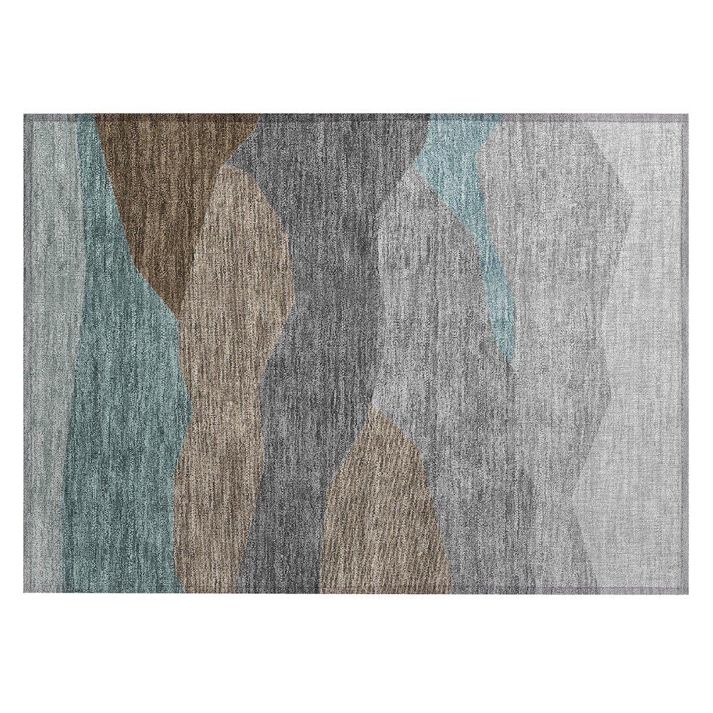 Machine Washable Indoor/Outdoor Chantille ACN2608 Gray 1'8" x 2'6" Rug. Picture 1