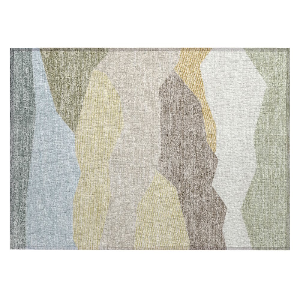 Machine Washable Indoor/Outdoor Chantille ACN2608 Ivory 1'8" x 2'6" Rug. Picture 1