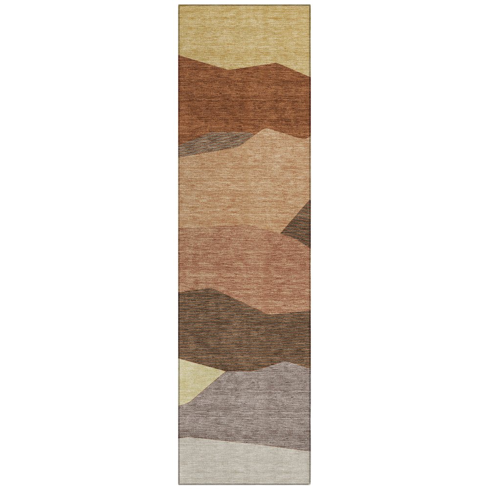 Machine Washable Indoor/Outdoor Chantille ACN2608 Orange 2'3" x 7'6" Runner Rug. Picture 1