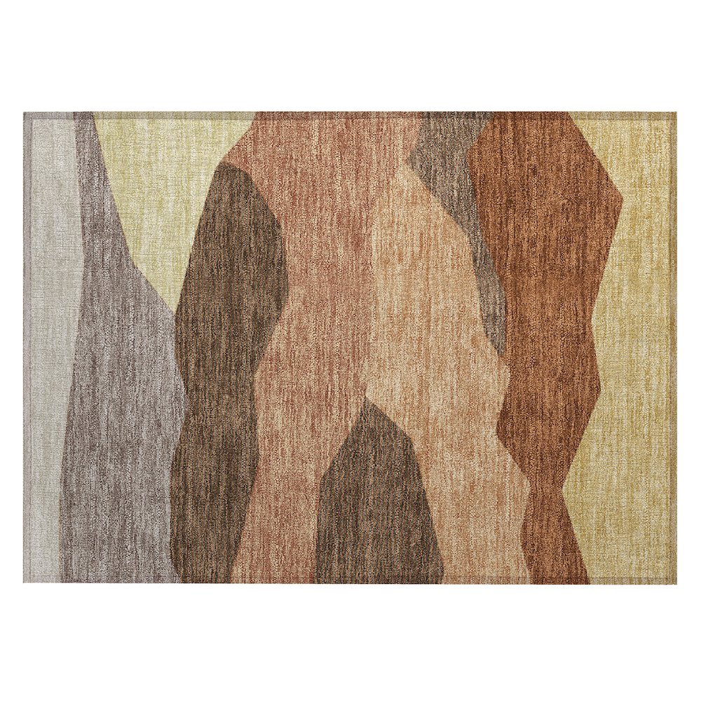 Machine Washable Indoor/Outdoor Chantille ACN2608 Orange 1'8" x 2'6" Rug. Picture 1