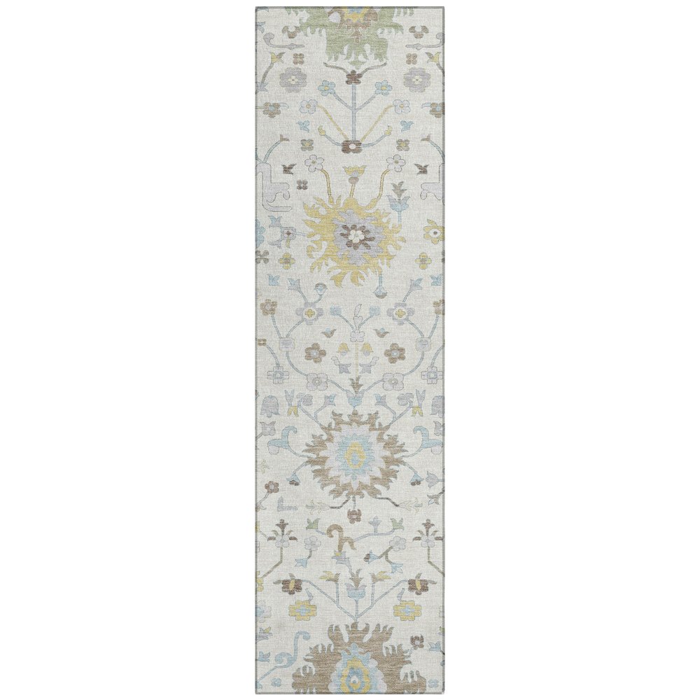 Machine Washable Indoor/Outdoor Chantille ACN2609 Ivory 2'3" x 7'6" Runner Rug. Picture 1