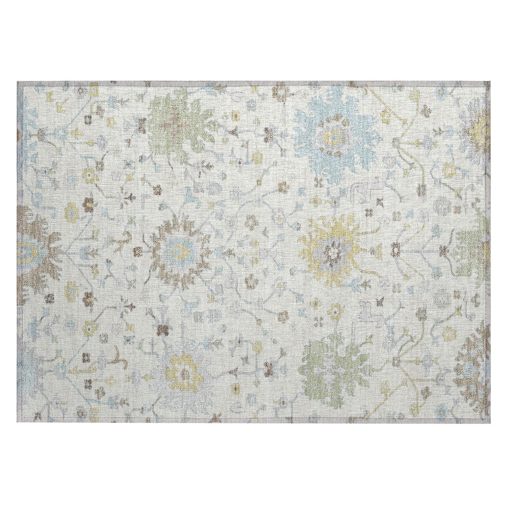 Machine Washable Indoor/Outdoor Chantille ACN2609 Ivory 1'8" x 2'6" Rug. Picture 1