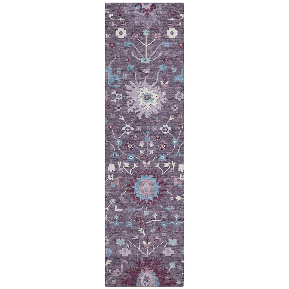 Machine Washable Indoor/Outdoor Chantille ACN2609 Purple 2'3" x 7'6" Runner Rug. Picture 1