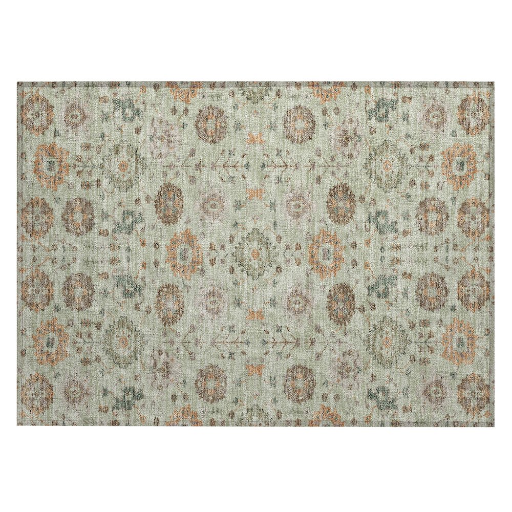 Machine Washable Indoor/Outdoor Chantille ACN2610 Green 1'8" x 2'6" Rug. Picture 1
