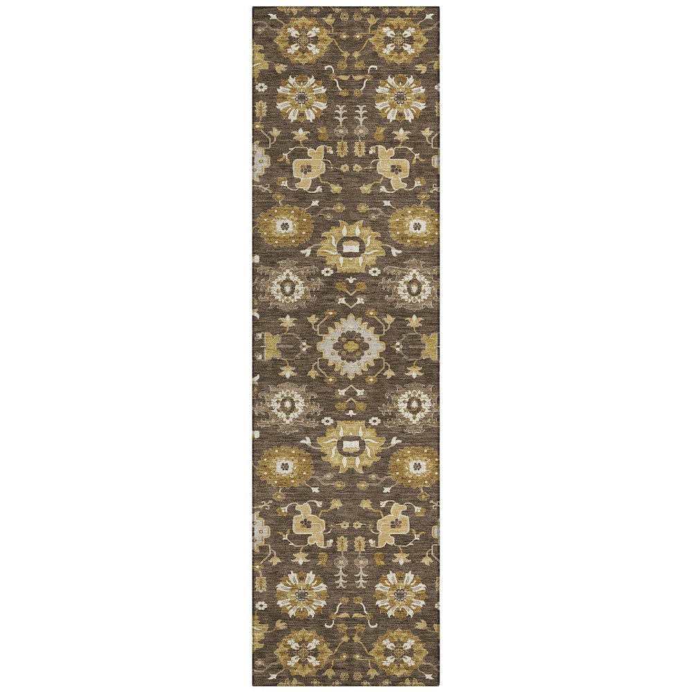 Machine Washable Indoor/Outdoor Chantille ACN2610 Brown 2'3" x 7'6" Runner Rug. Picture 1