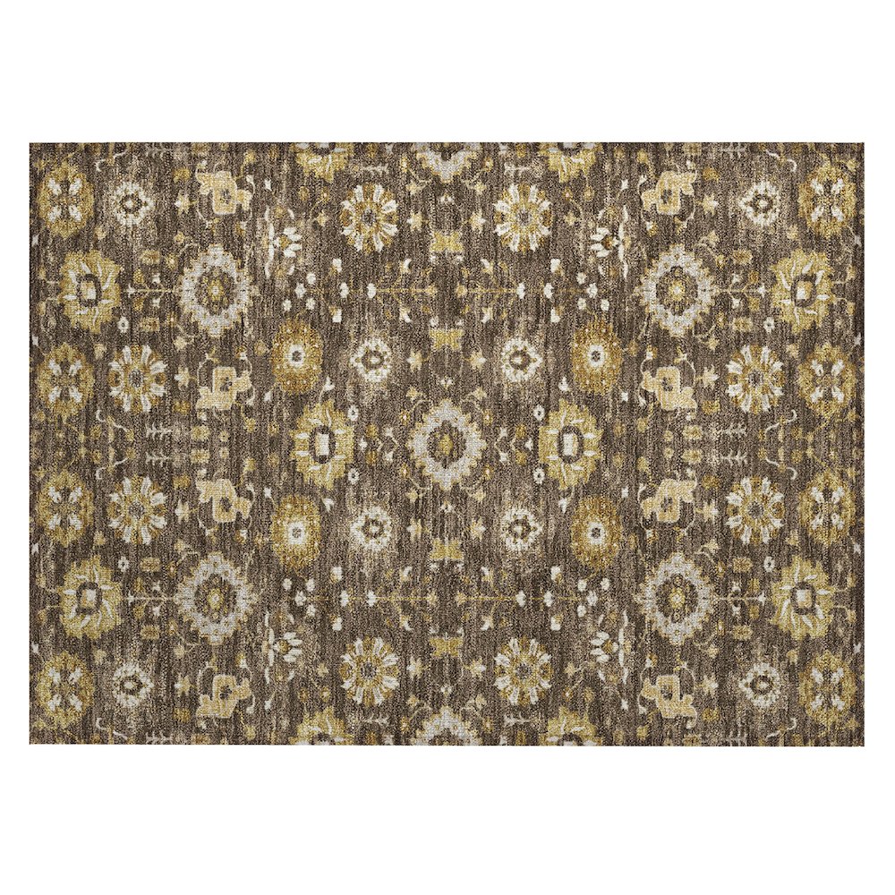 Machine Washable Indoor/Outdoor Chantille ACN2610 Brown 1'8" x 2'6" Rug. Picture 1