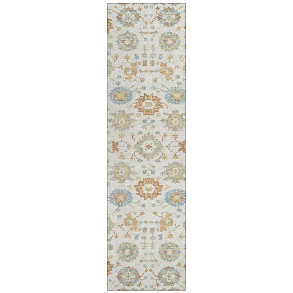 Machine Washable Indoor/Outdoor Chantille ACN2610 Ivory 2'3" x 7'6" Runner Rug. Picture 1