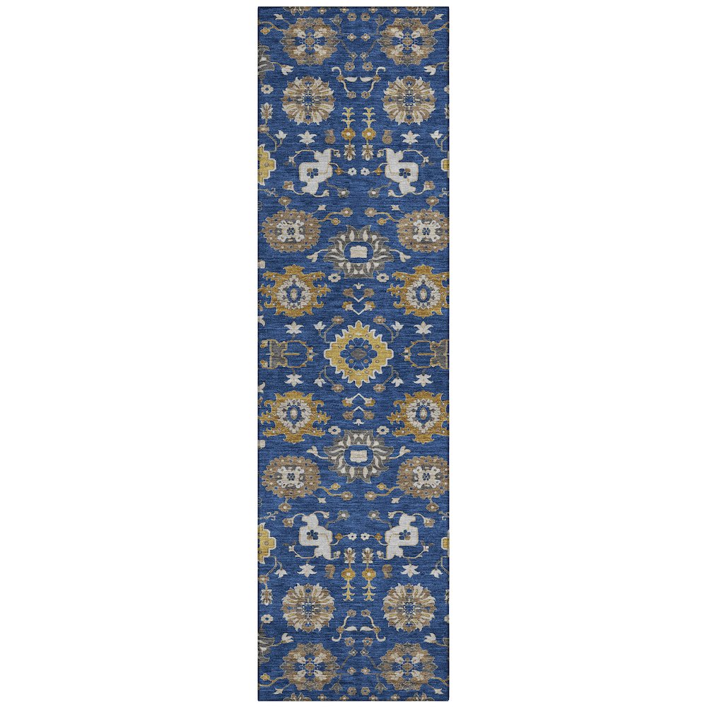 Machine Washable Indoor/Outdoor Chantille ACN2610 Blue 2'3" x 7'6" Runner Rug. Picture 1