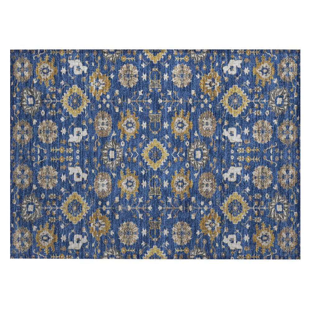 Machine Washable Indoor/Outdoor Chantille ACN2610 Blue 1'8" x 2'6" Rug. Picture 1