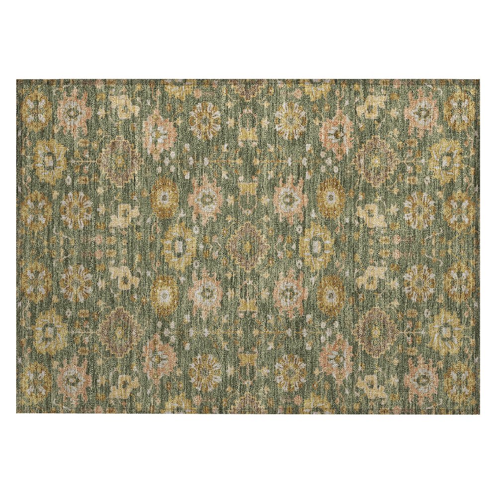 Machine Washable Indoor/Outdoor Chantille ACN2610 Green 1'8" x 2'6" Rug. Picture 1