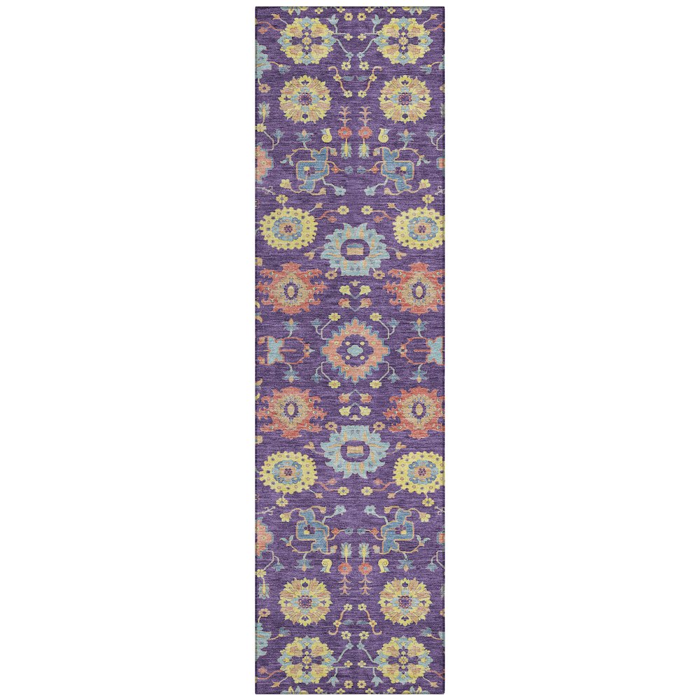 Machine Washable Indoor/Outdoor Chantille ACN2610 Purple 2'3" x 7'6" Runner Rug. Picture 1