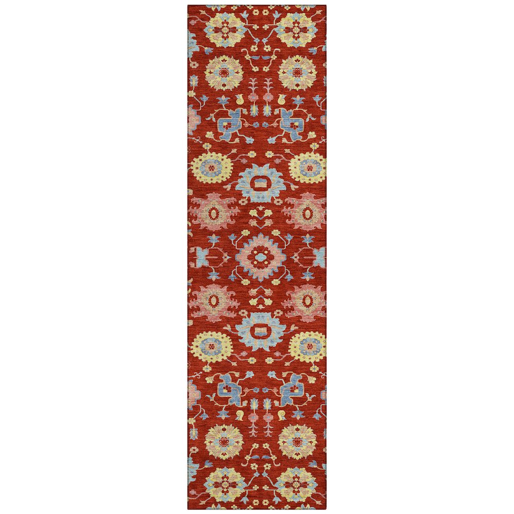 Machine Washable Indoor/Outdoor Chantille ACN2610 Red 2'3" x 7'6" Runner Rug. Picture 1
