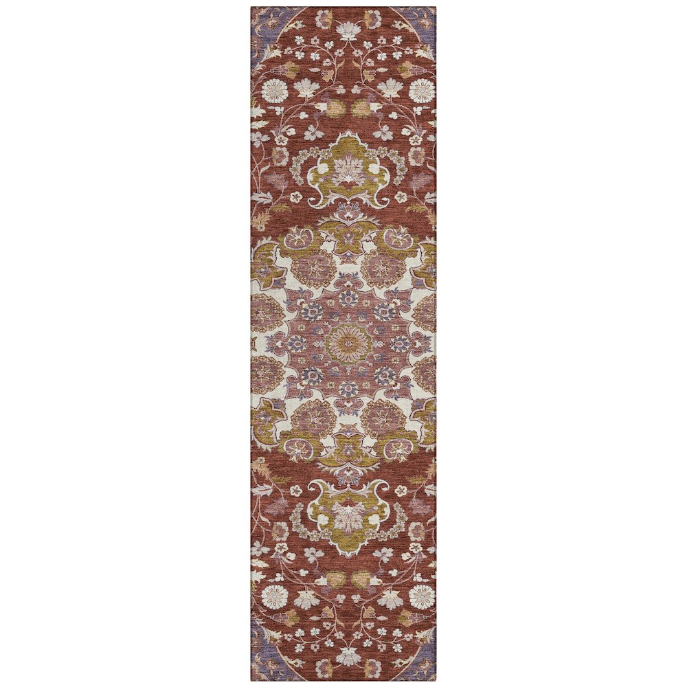 Machine Washable Indoor/Outdoor Chantille ACN2611 Red 2'3" x 7'6" Runner Rug. Picture 1