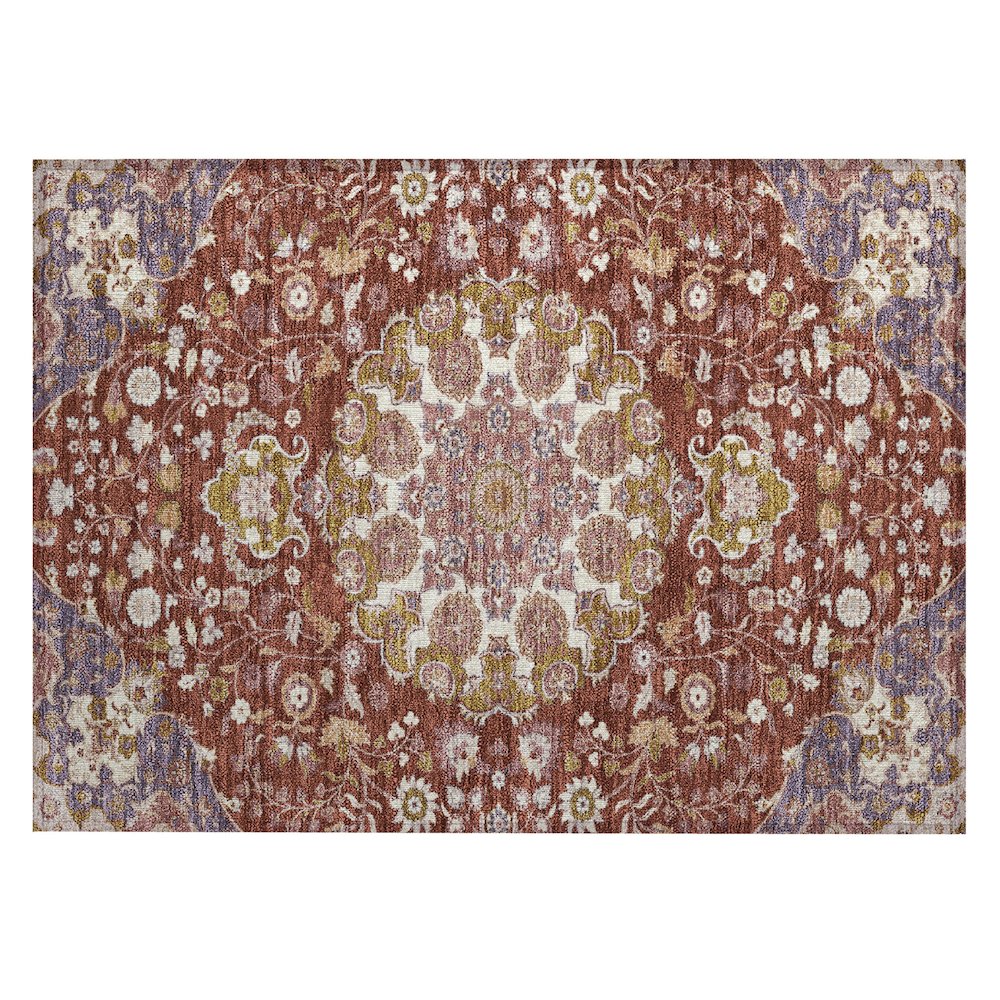 Machine Washable Indoor/Outdoor Chantille ACN2611 Red 1'8" x 2'6" Rug. Picture 1