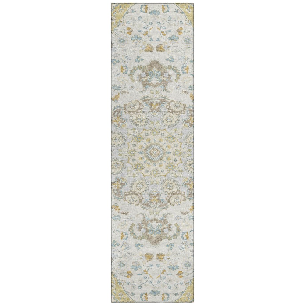 Machine Washable Indoor/Outdoor Chantille ACN2611 Ivory 2'3" x 7'6" Runner Rug. Picture 1