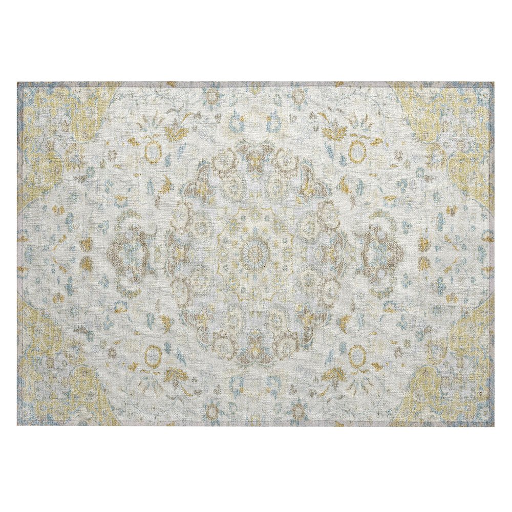 Machine Washable Indoor/Outdoor Chantille ACN2611 Ivory 1'8" x 2'6" Rug. Picture 1