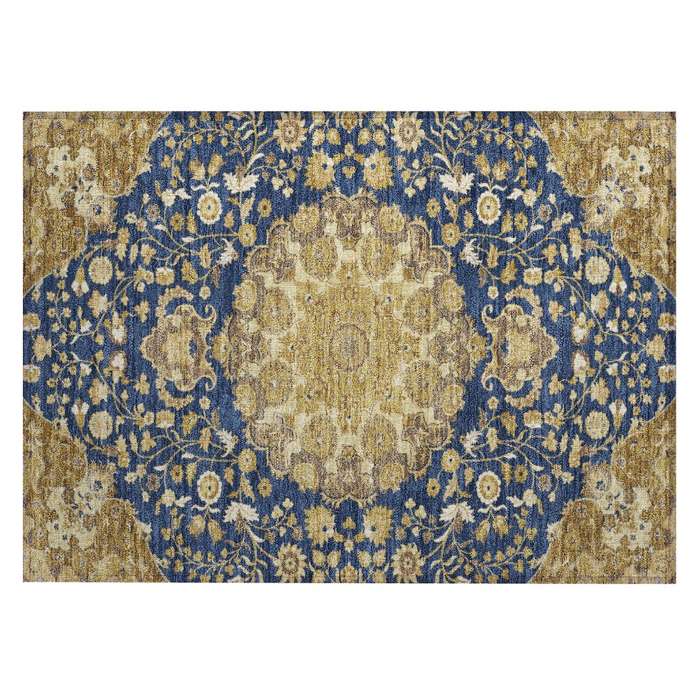 Machine Washable Indoor/Outdoor Chantille ACN2611 Blue 1'8" x 2'6" Rug. Picture 1