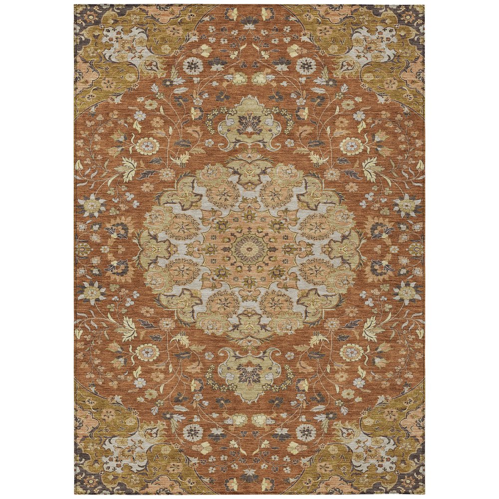 Machine Washable Indoor/Outdoor Chantille ACN2611 Orange 2'6" x 3'10" Rug. Picture 1