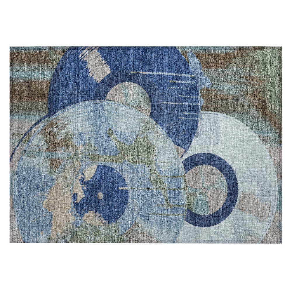 Machine Washable Indoor/Outdoor Chantille ACN2612 Blue 1'8" x 2'6" Rug. Picture 1