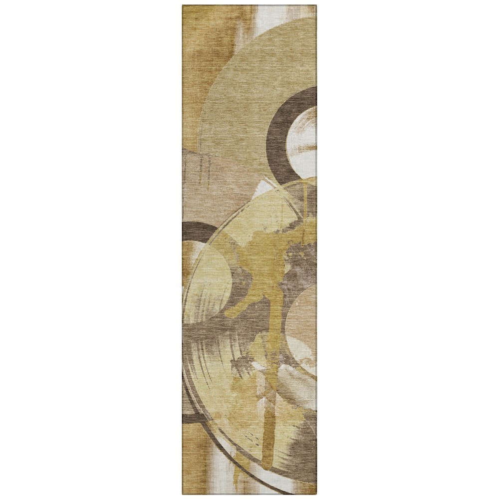 Machine Washable Indoor/Outdoor Chantille ACN2612 Gold 2'3" x 7'6" Runner Rug. Picture 1