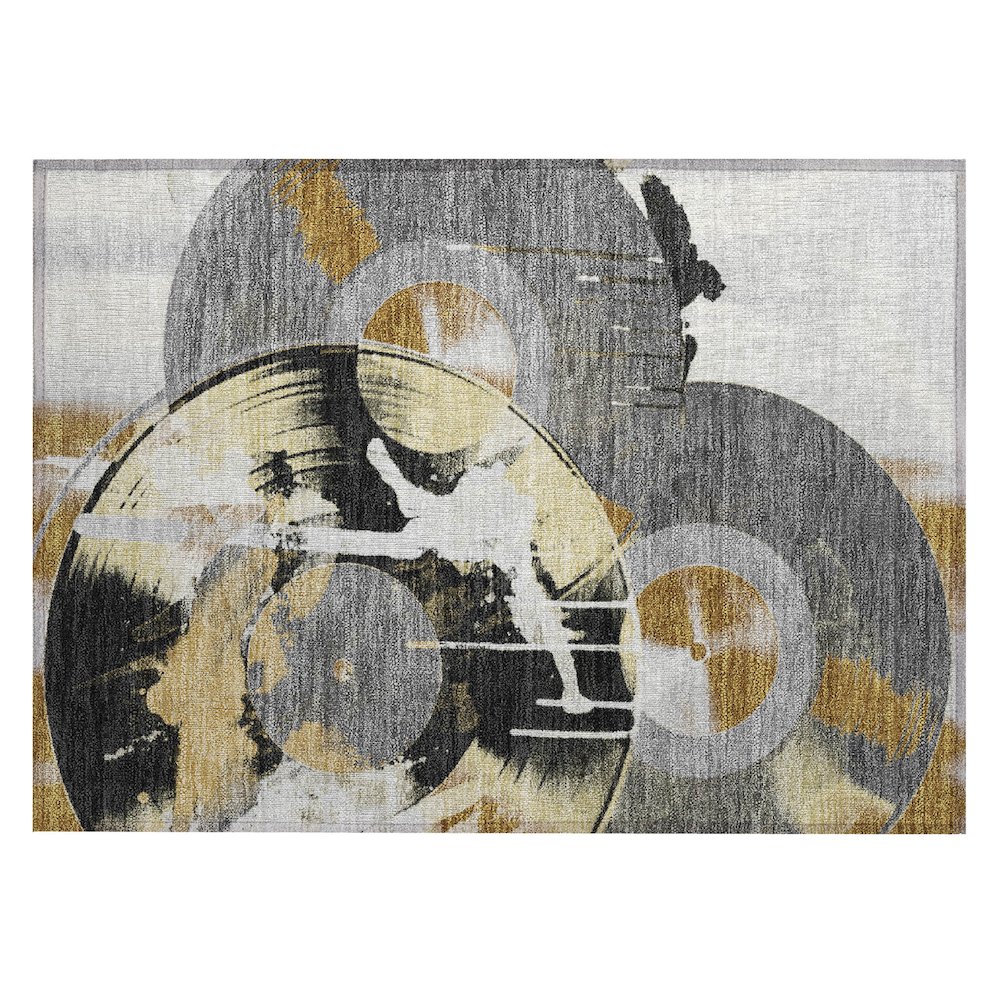 Machine Washable Indoor/Outdoor Chantille ACN2612 Gray 1'8" x 2'6" Rug. Picture 1