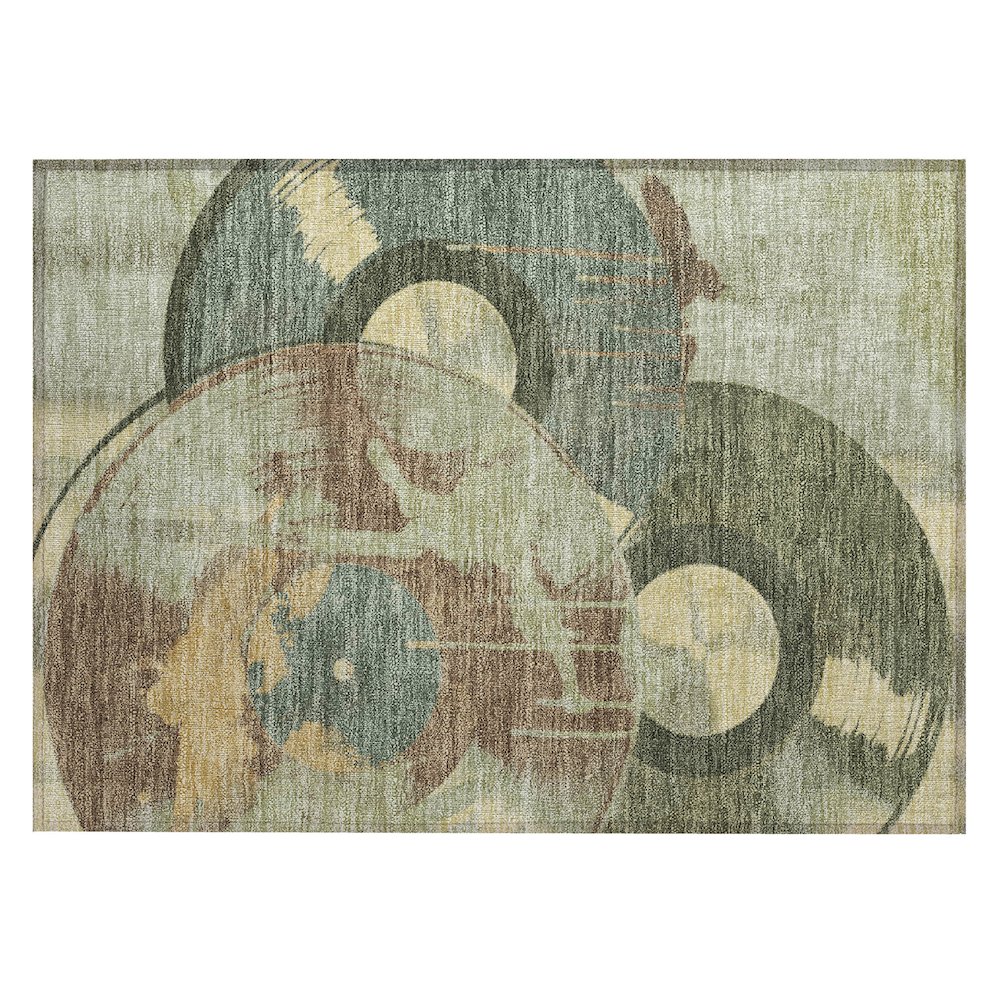 Machine Washable Indoor/Outdoor Chantille ACN2612 Green 1'8" x 2'6" Rug. Picture 1