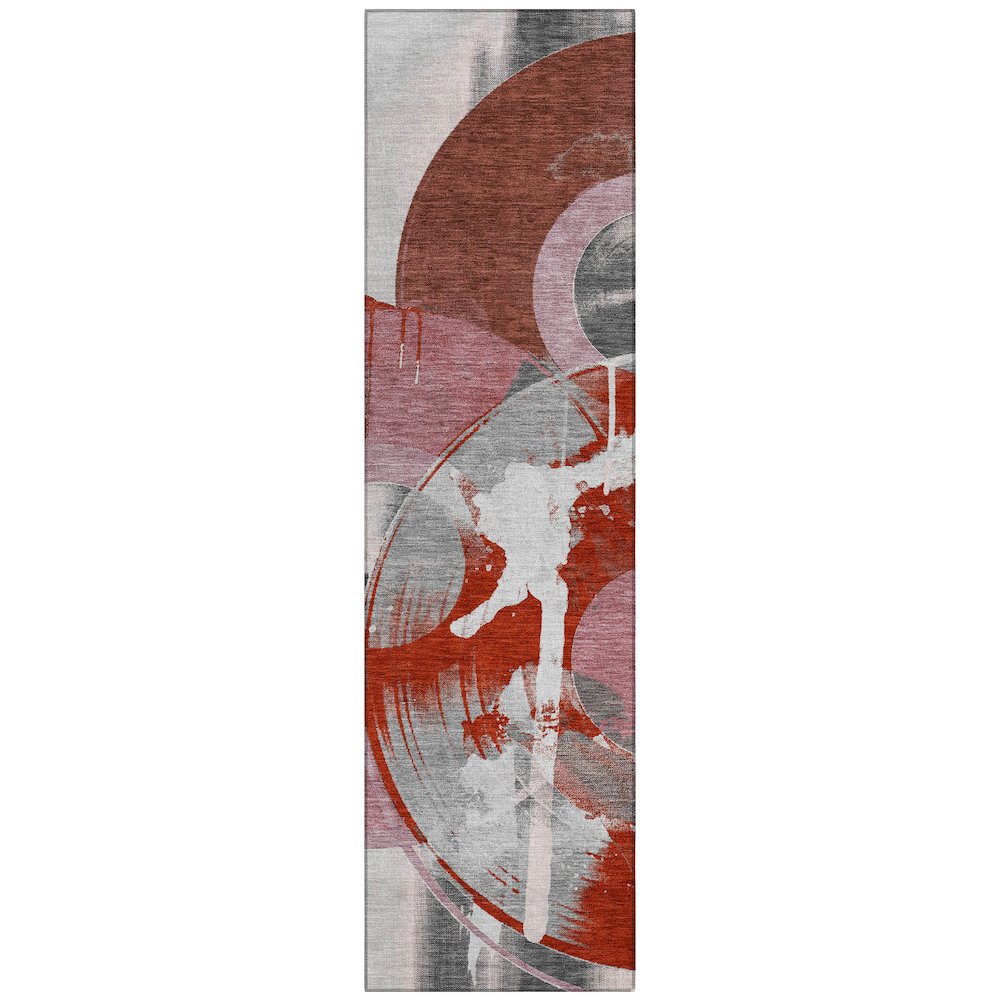 Machine Washable Indoor/Outdoor Chantille ACN2612 Red 2'3" x 7'6" Runner Rug. Picture 1