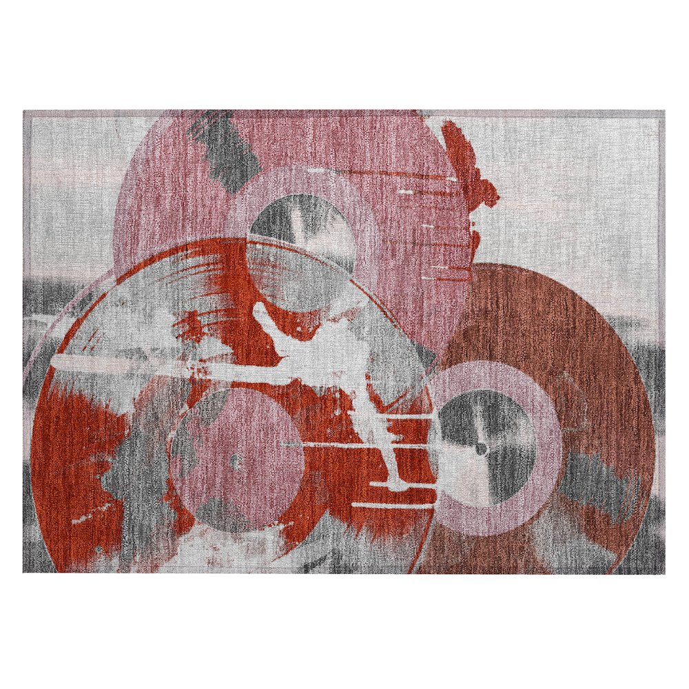 Machine Washable Indoor/Outdoor Chantille ACN2612 Red 1'8" x 2'6" Rug. Picture 1