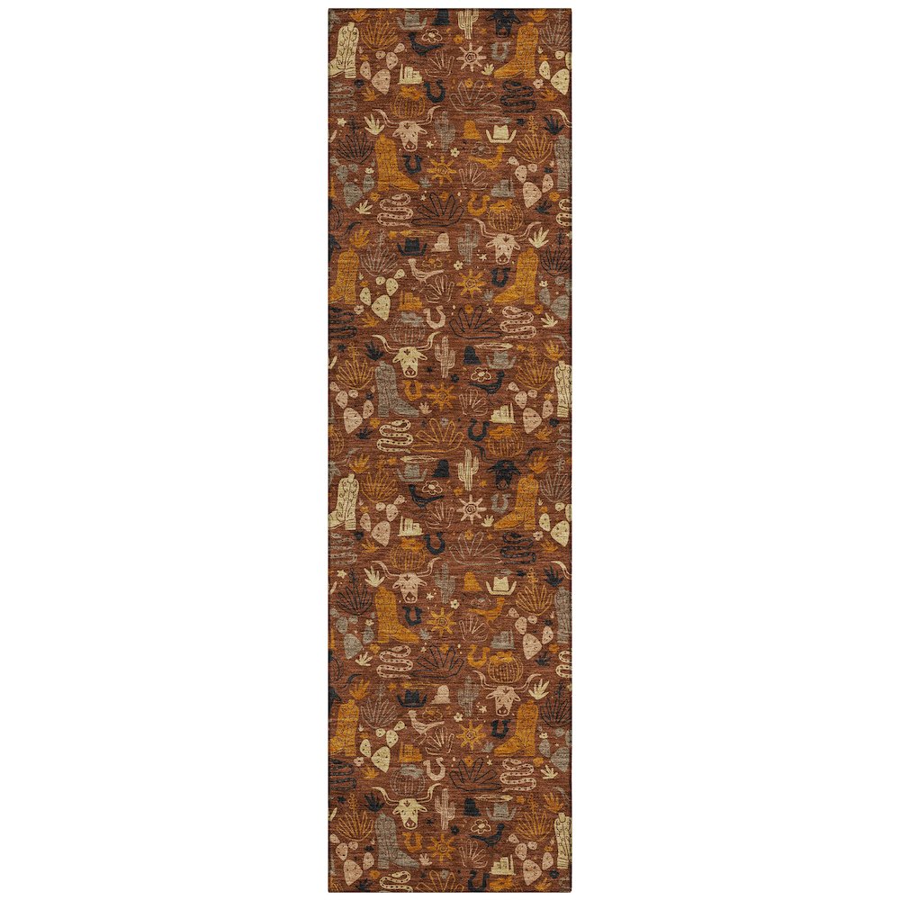 Machine Washable Indoor/Outdoor Chantille ACN2613 Red 2'3" x 7'6" Runner Rug. Picture 1