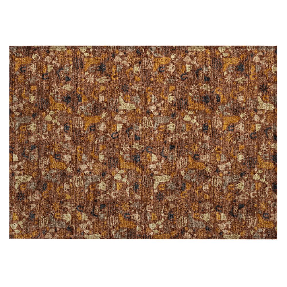 Machine Washable Indoor/Outdoor Chantille ACN2613 Red 1'8" x 2'6" Rug. Picture 1
