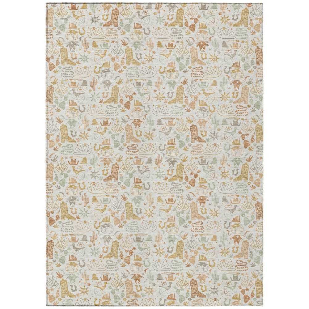Machine Washable Indoor/Outdoor Chantille ACN2613 Ivory 2'6" x 3'10" Rug. Picture 1