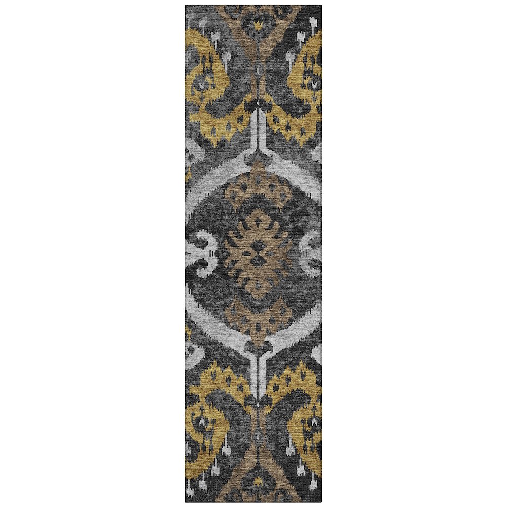 Machine Washable Indoor/Outdoor Chantille ACN2614 Black 2'3" x 7'6" Runner Rug. Picture 1