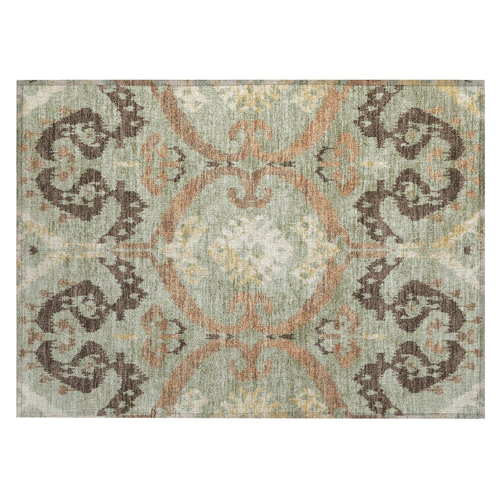 Machine Washable Indoor/Outdoor Chantille ACN2614 Green 1'8" x 2'6" Rug. Picture 1