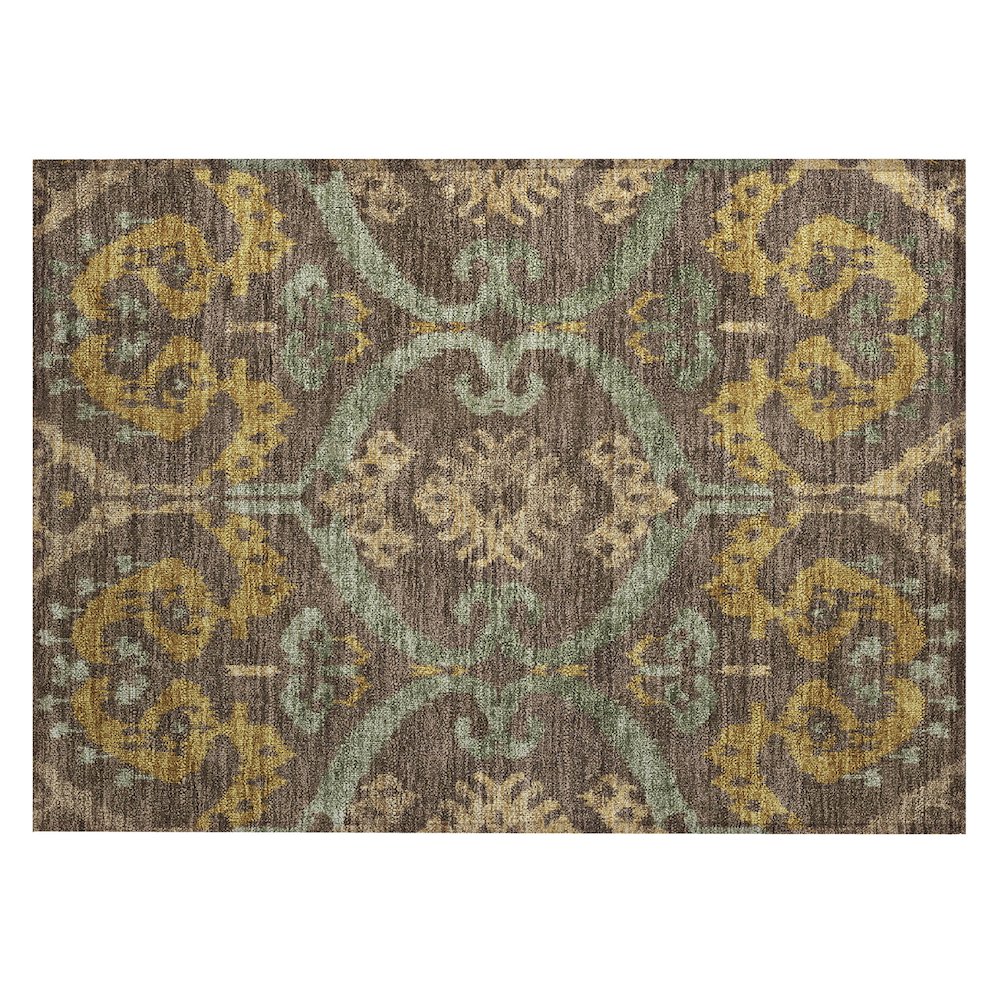 Machine Washable Indoor/Outdoor Chantille ACN2614 Brown 1'8" x 2'6" Rug. Picture 1